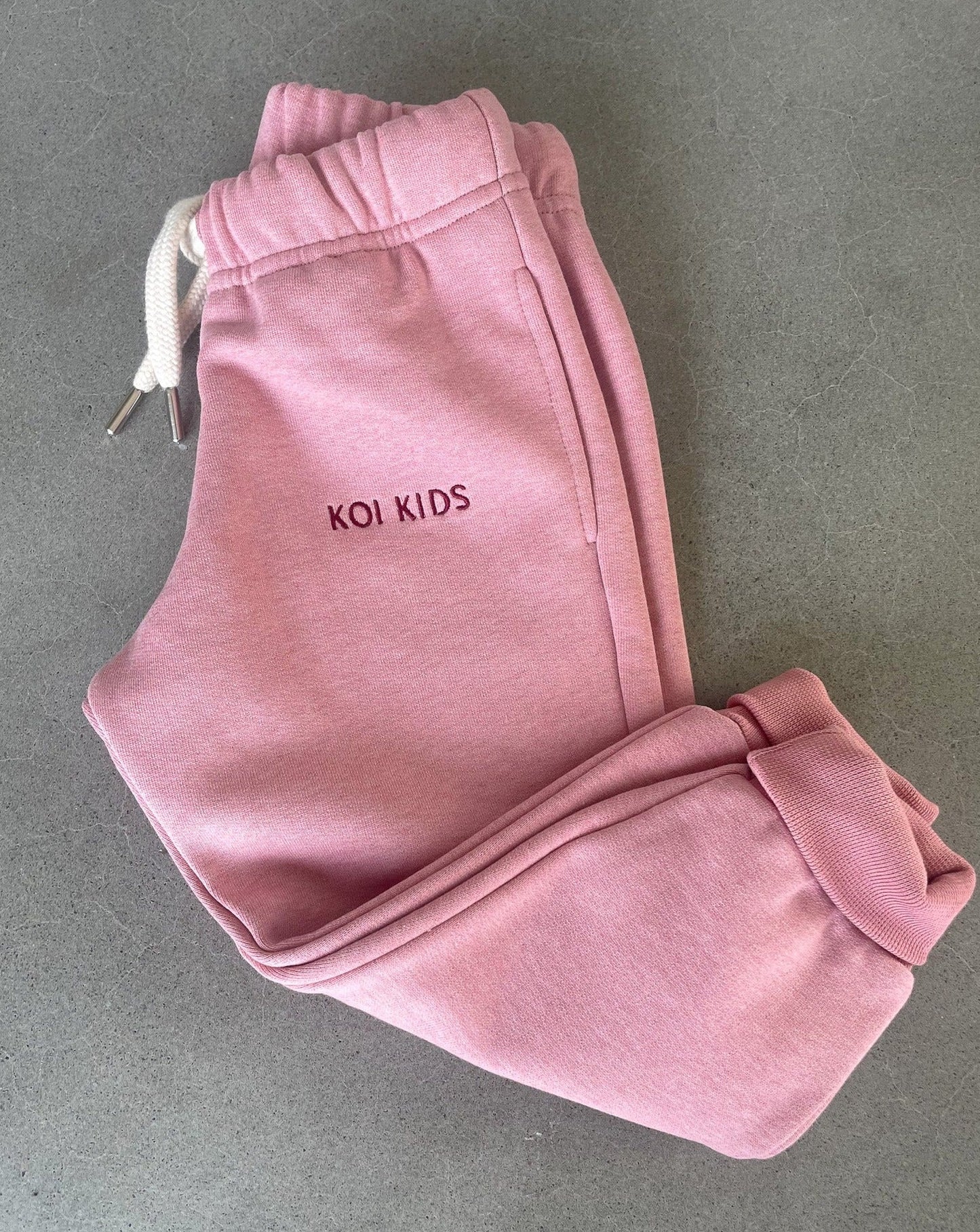 Organic cotton sweatpants in pink mélange